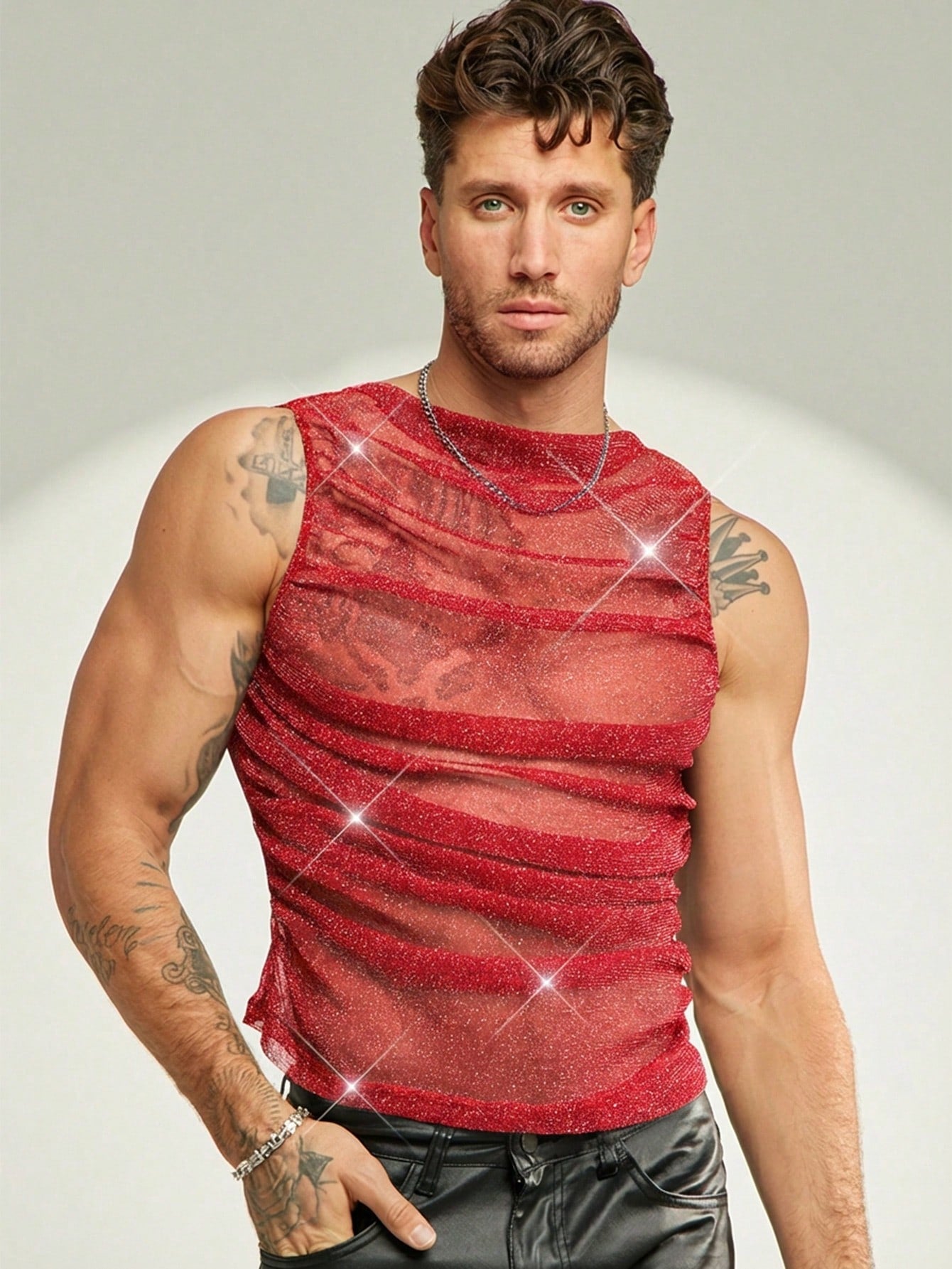 Men's Sheer Mesh Tank Top