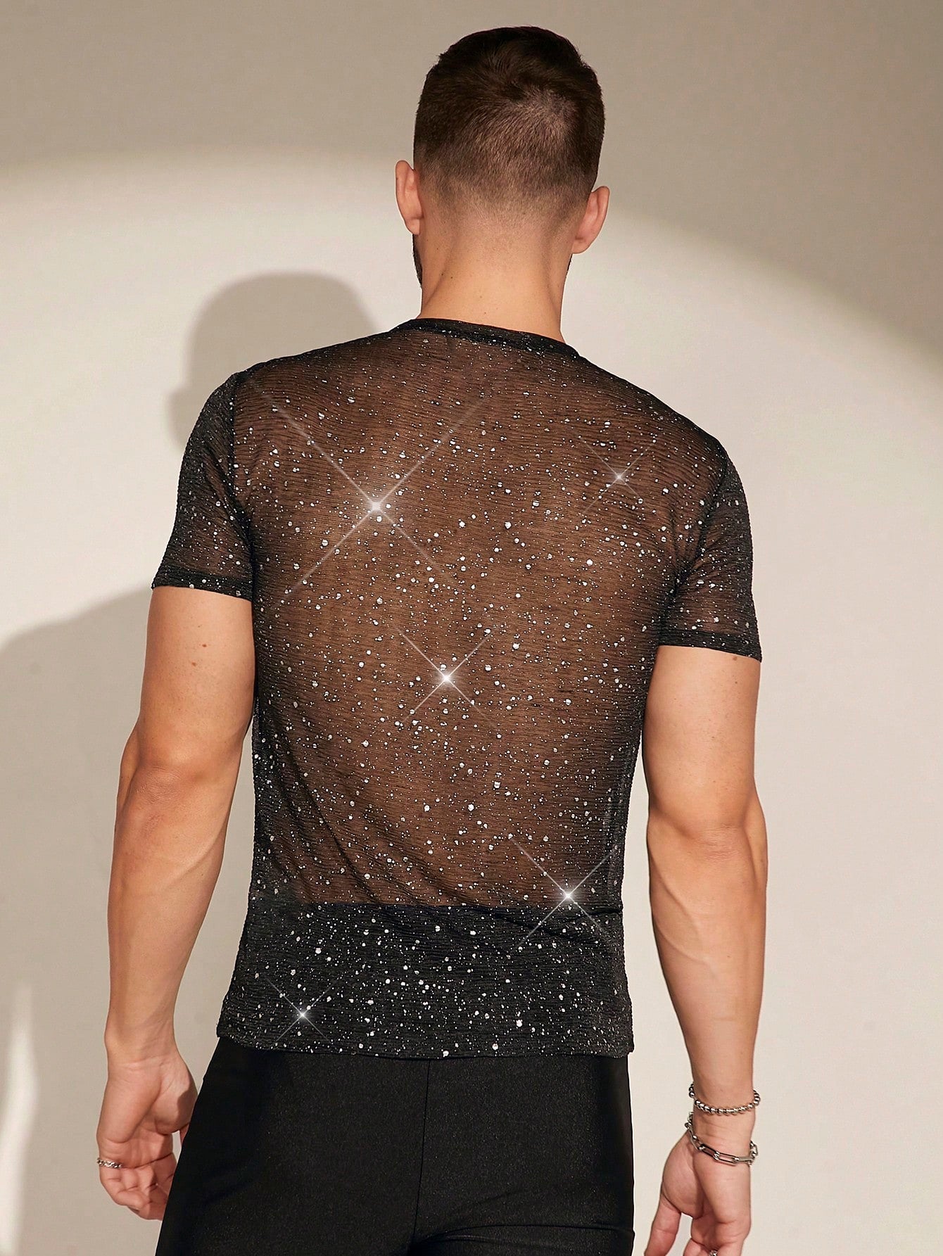 Men's Mesh Round Neck Short Sleeve T-Shirt