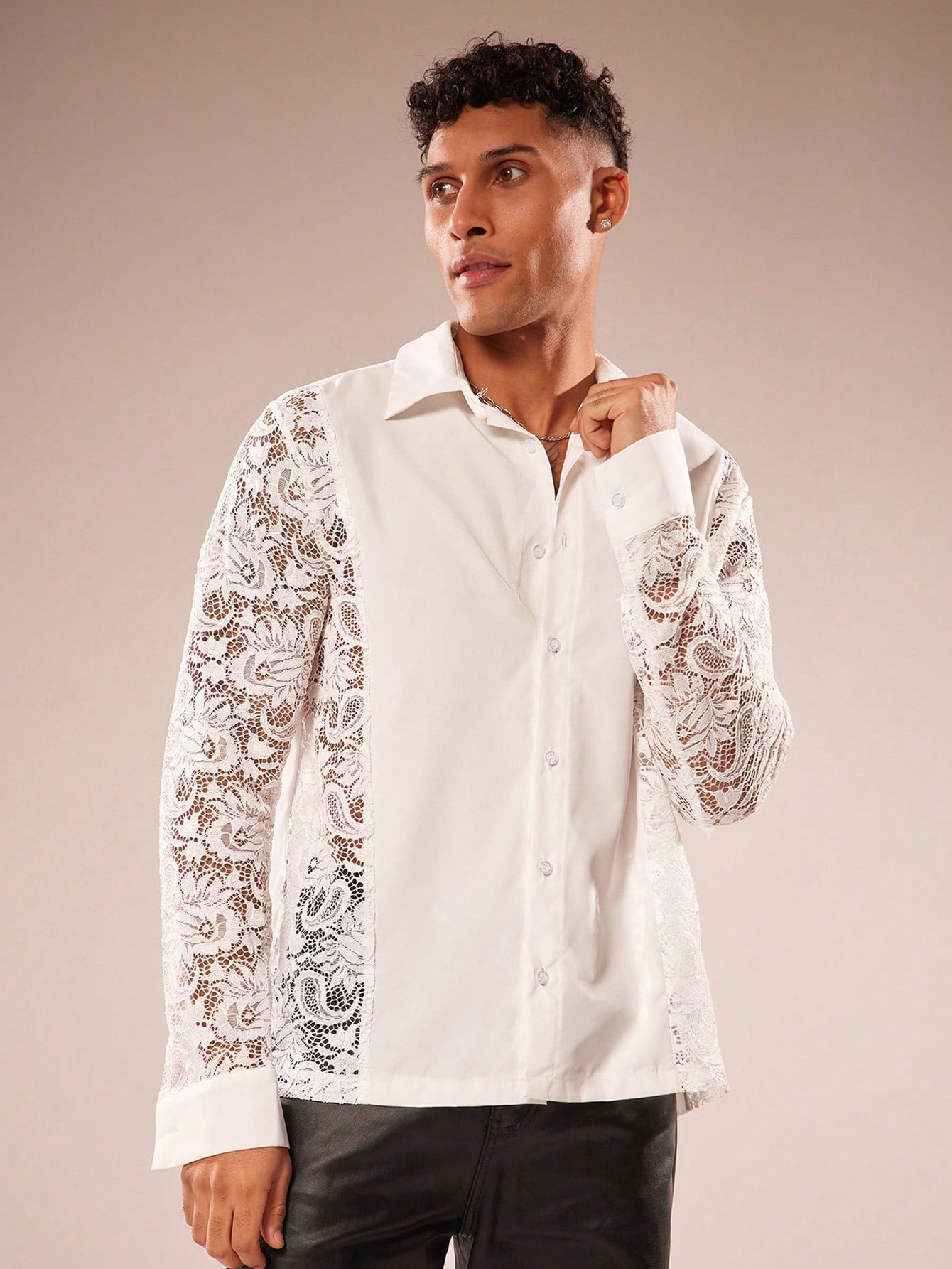 Men's Polka Dot Long Sleeve Single-Breasted Casual Shirt