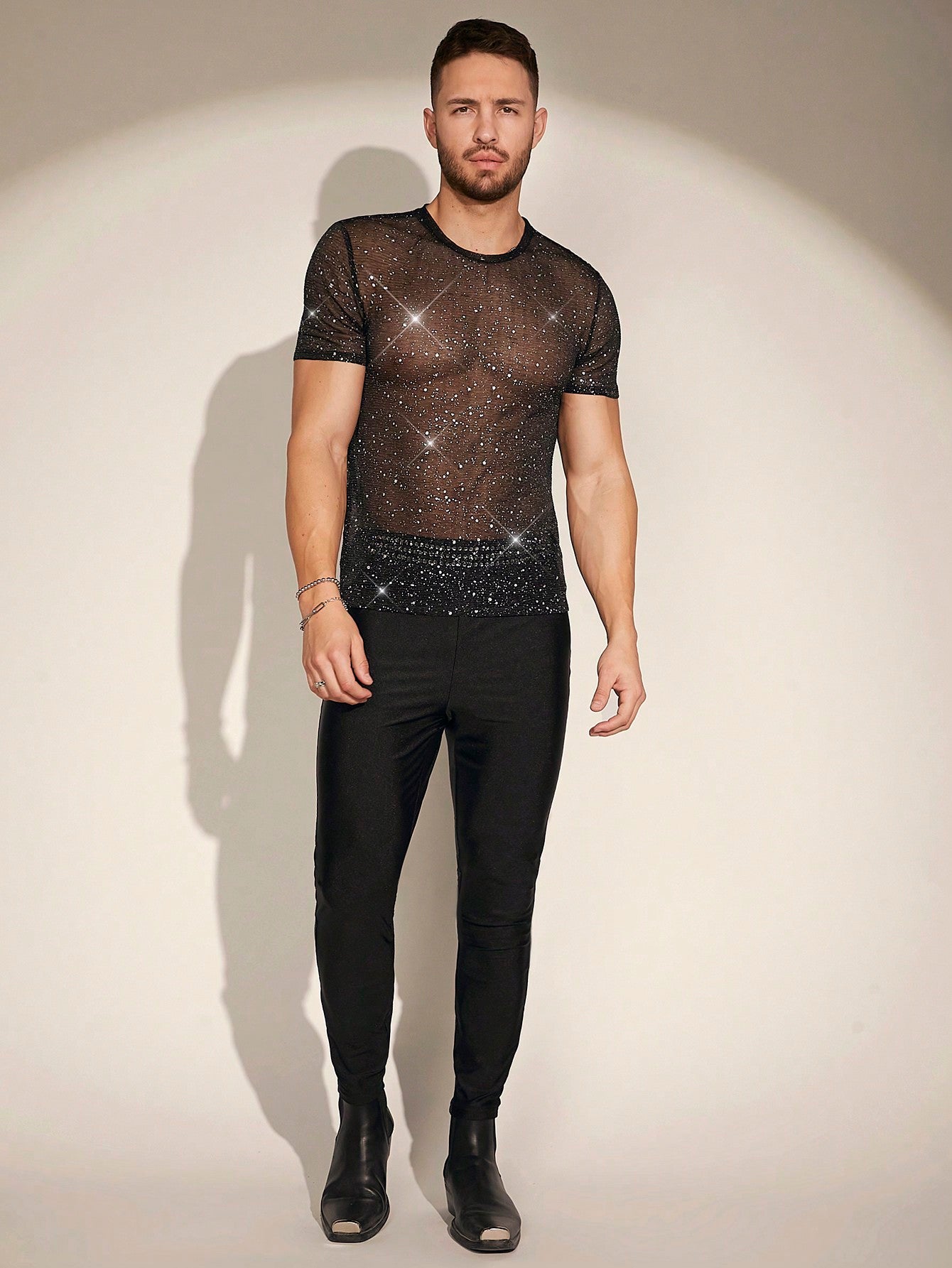 Men's Mesh Round Neck Short Sleeve T-Shirt