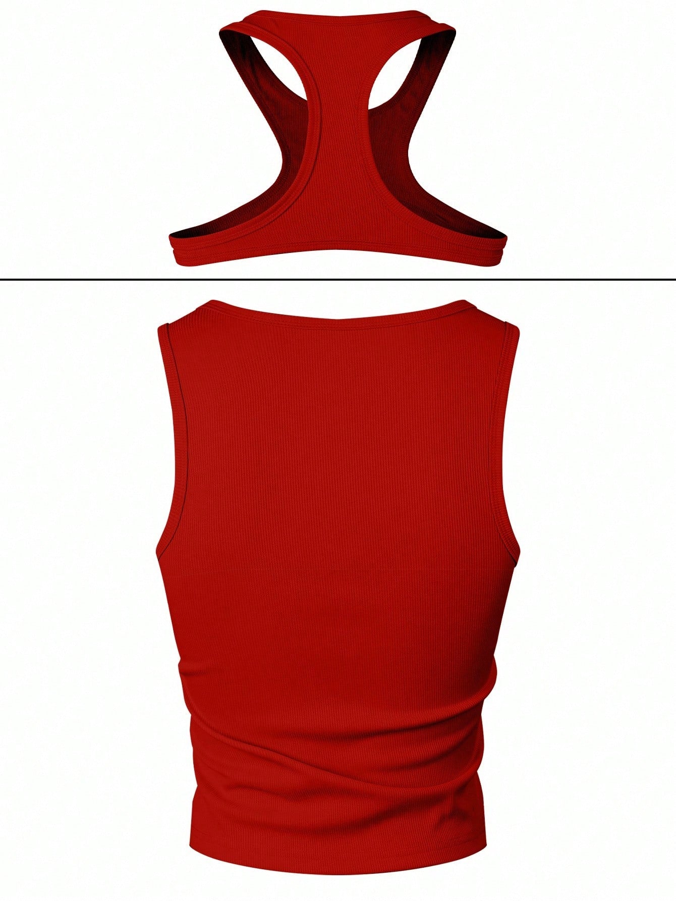 Men's Solid Color Cutout Round Neck Slim Fit Tank Top