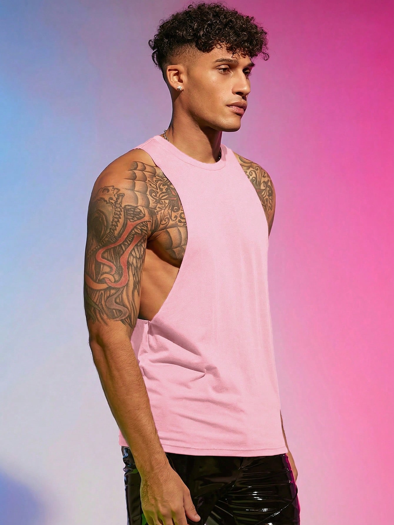 Men Solid Sleeveless Plain Tank Top