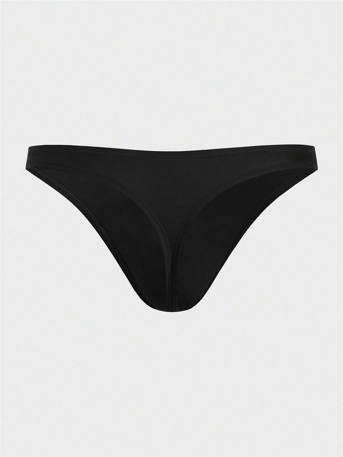 Black men's plain swim briefs with cut-out detail, high waist, short length, and high-stretch polyester elastane fabric.