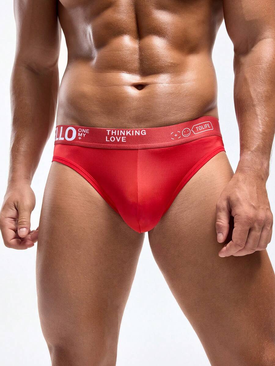 5 pack of men's low rise thongs with letter print design in multicolor knitted fabric