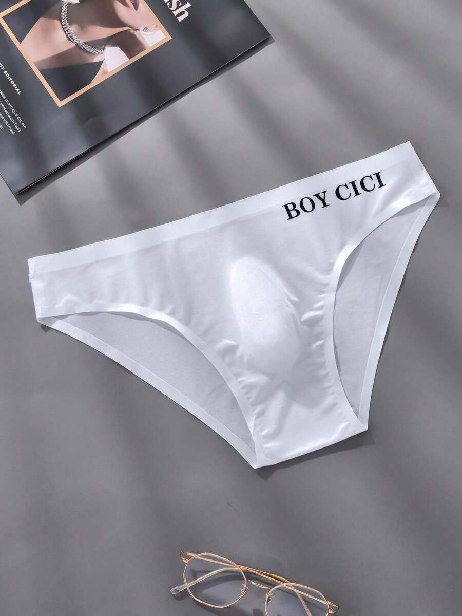 Pack of 5 men's low rise triangle briefs in sporty multicolor plain design made from lightweight stretch fabric.