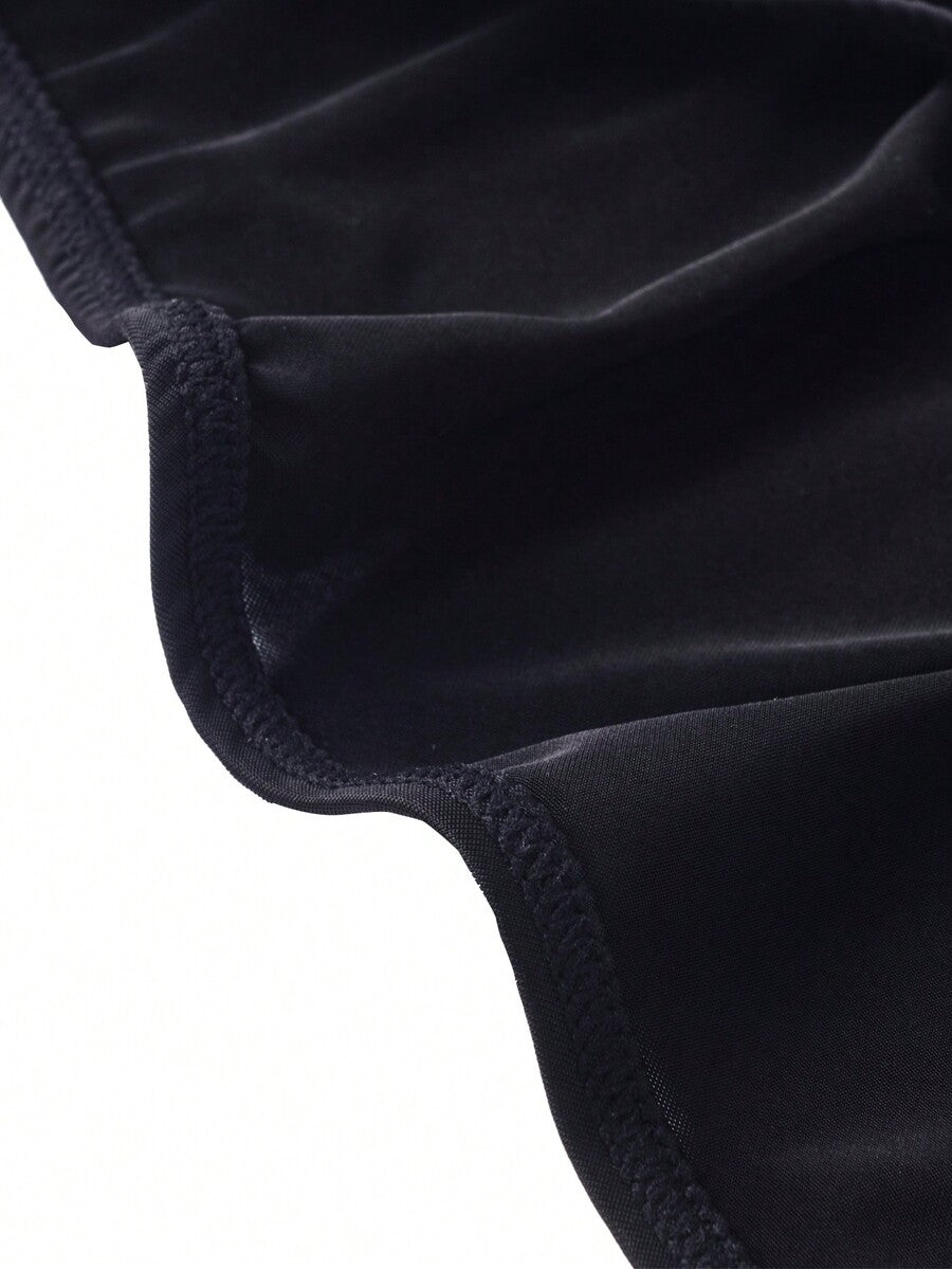 3-pack set of men's low-rise triangle briefs featuring breathable semi-sheer multicolor mesh fabric with medium stretch.