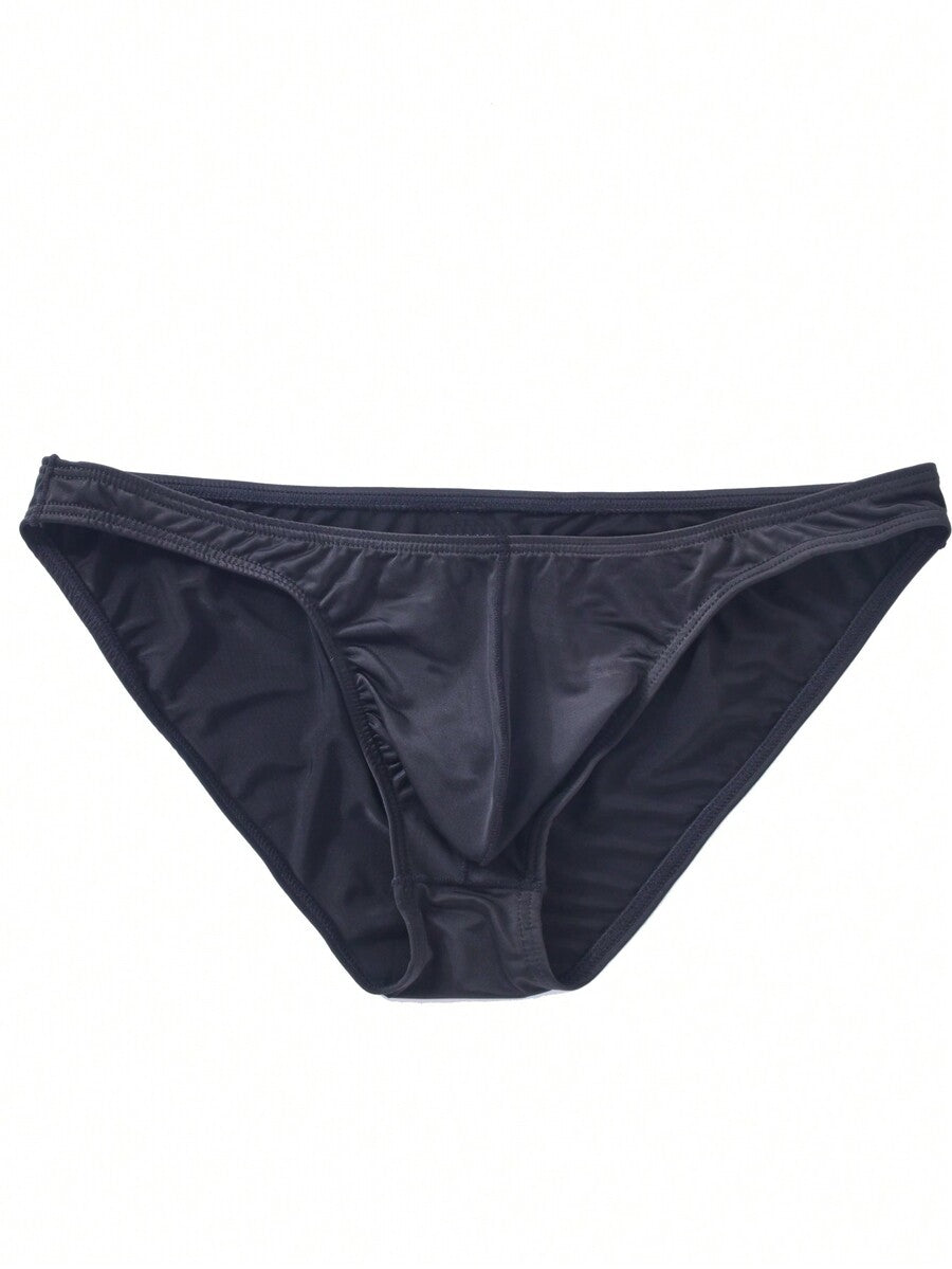 3-pack set of men's low-rise triangle briefs featuring breathable semi-sheer multicolor mesh fabric with medium stretch.