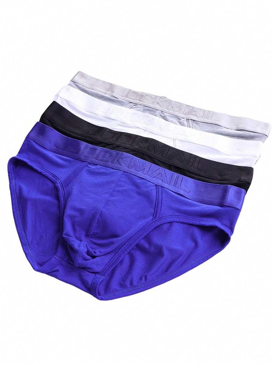 Men's low rise sporty briefs in solid color featuring soft modal fabric with tape details.