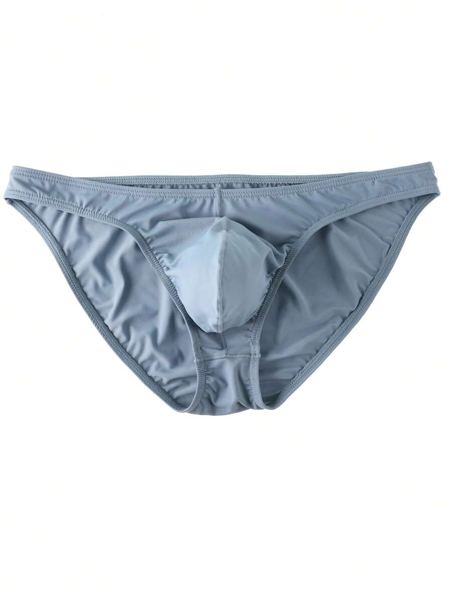 3-pack set of men's low-rise triangle briefs featuring breathable semi-sheer multicolor mesh fabric with medium stretch.