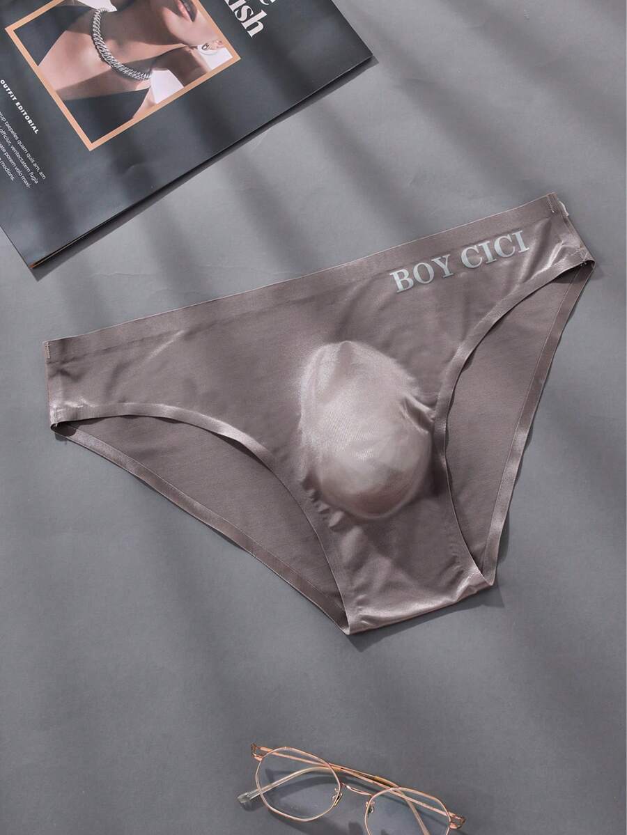 Pack of 5 men's low rise triangle briefs in sporty multicolor plain design made from lightweight stretch fabric.