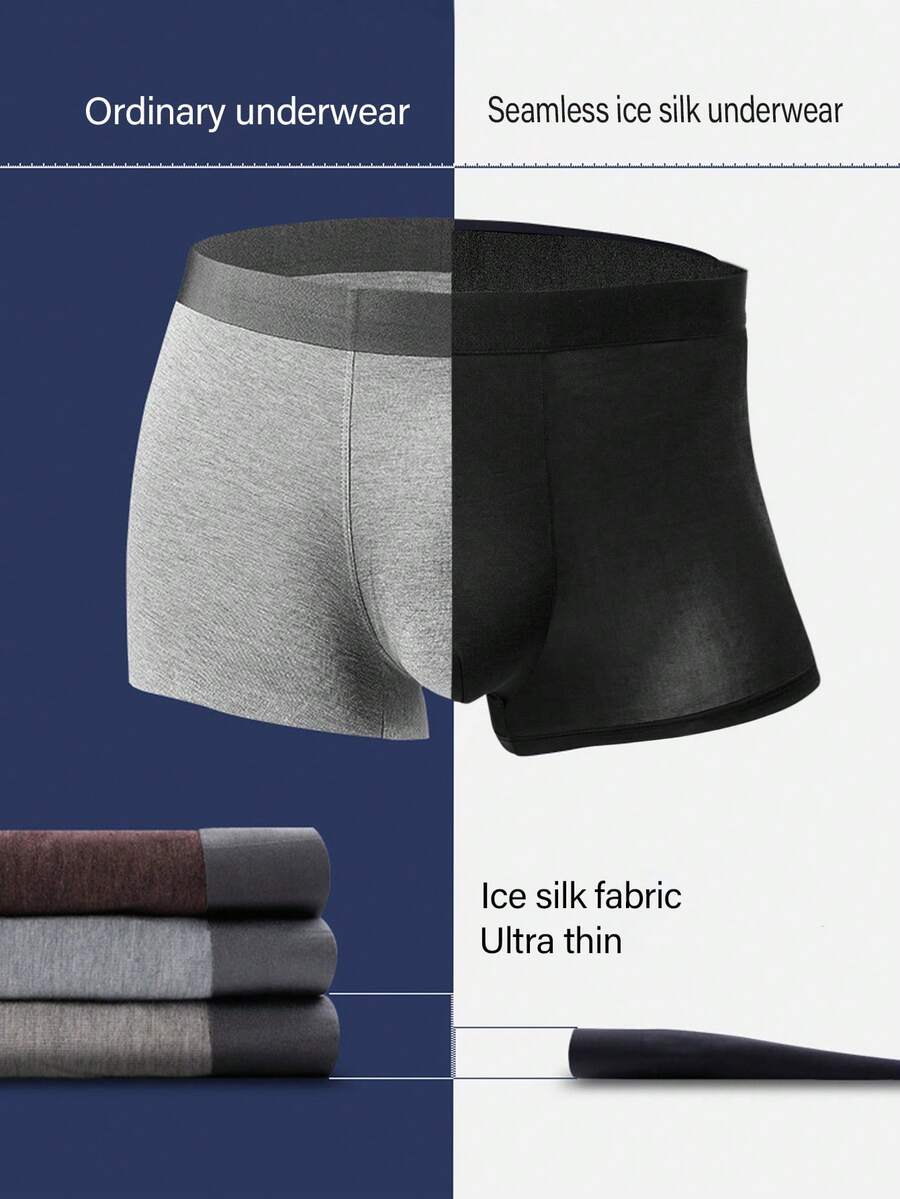 A 4-pack set of men's sporty underwear trunks in multicolor featuring a plain pattern and mid-rise fit.