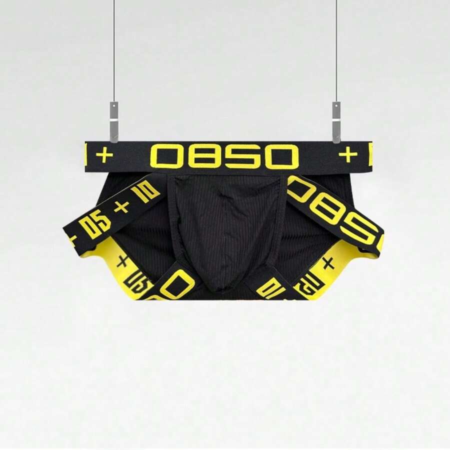 Men's low-rise side-cutout sport brief underwear made of high-stretch knitted cotton fabric