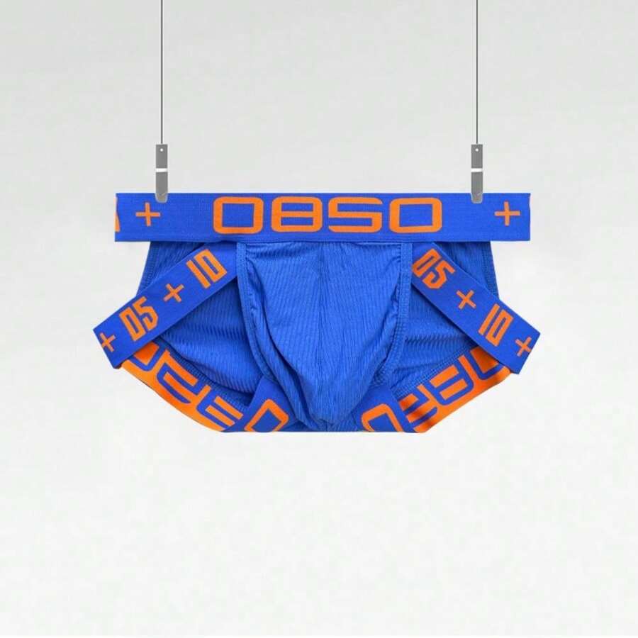 Men's low-rise side-cutout sport brief underwear made of high-stretch knitted cotton fabric