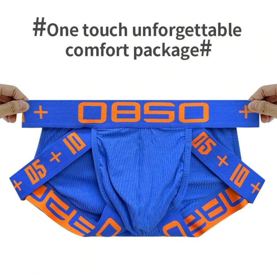Men's low-rise side-cutout sport brief underwear made of high-stretch knitted cotton fabric