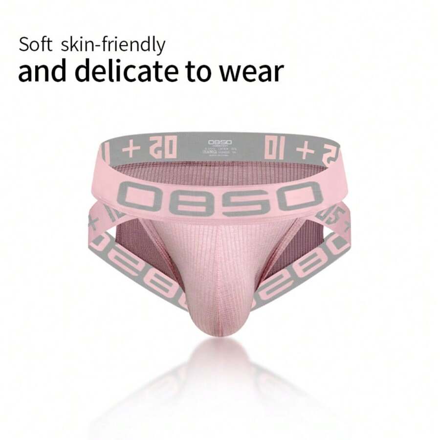 Men's low-rise side-cutout sport brief underwear made of high-stretch knitted cotton fabric
