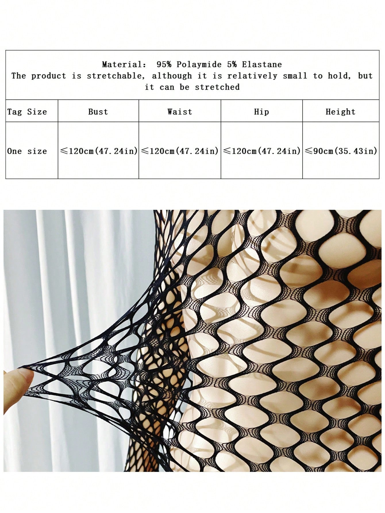 Black men's sheer bodystocking bodysuit with cut-out detail, all over print, short length, and high stretch polyamide elastane fabric.