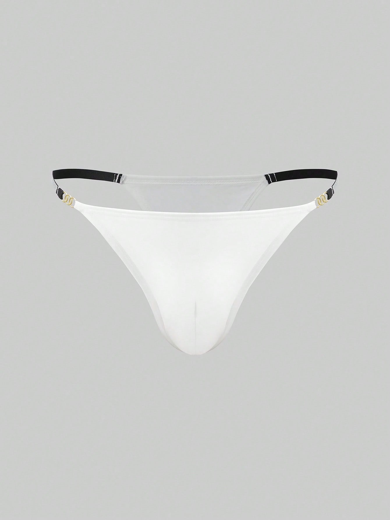 3-pack men's low rise thong underwear in assorted multicolor plain design, made from stretchy knitted polyamide and elastane fabric.