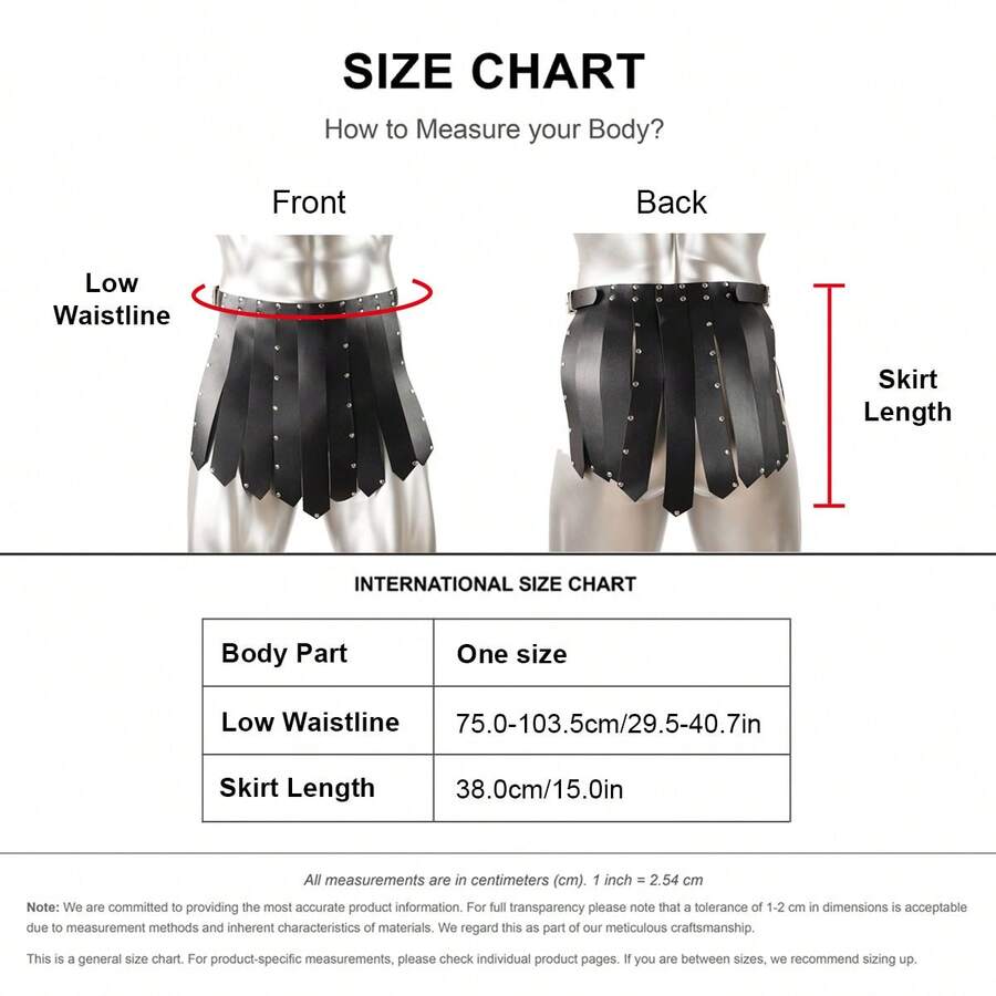Men's PU leather Roman gladiator kilt skirt featuring studded rivets and geometric detailing for cosplay and steampunk costumes.
