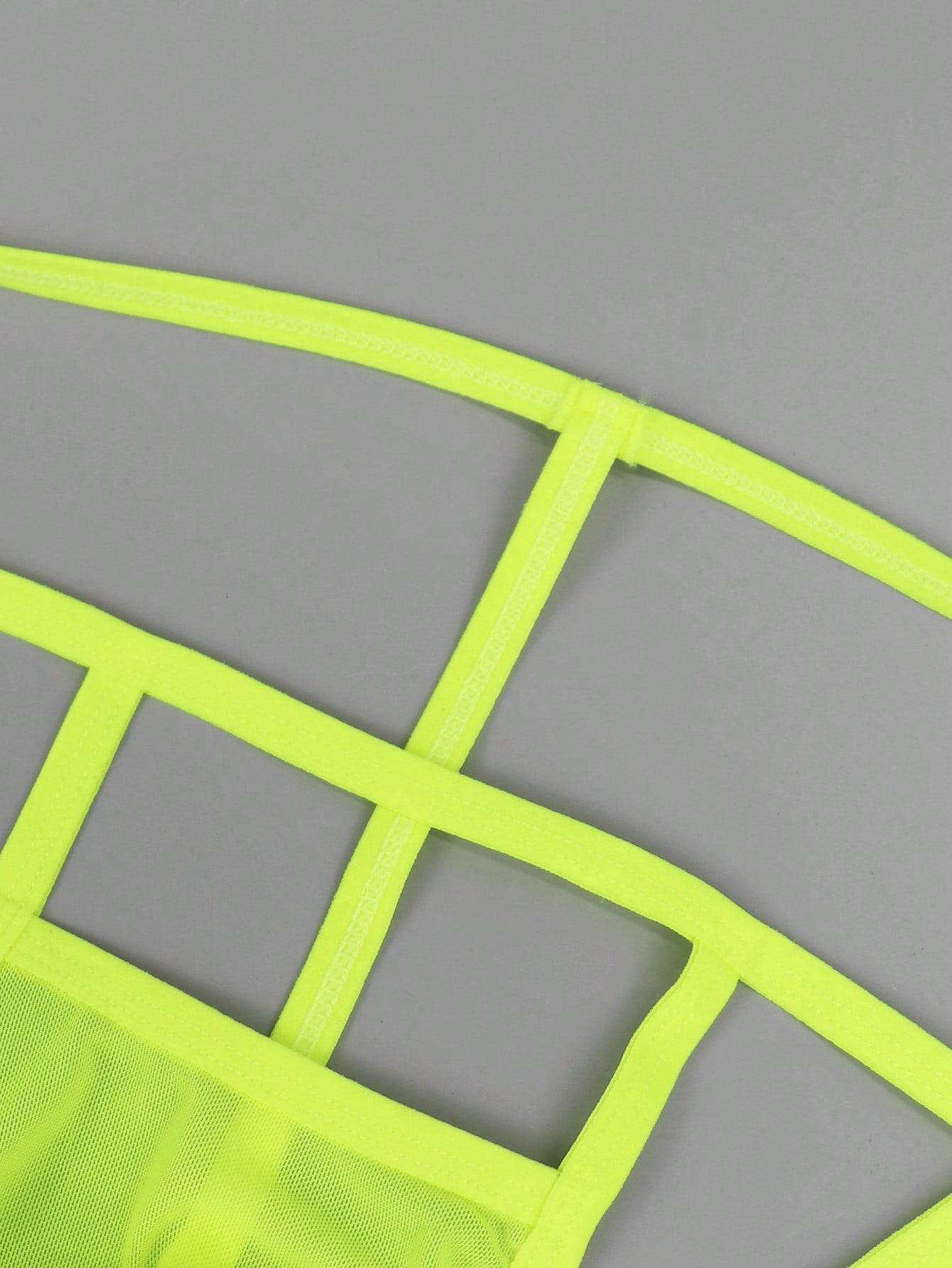 Men's yellow colorblock mesh thong underwear with a low-rise fit and medium-stretch fabric, designed as 1-piece sexy underwear for party wear.