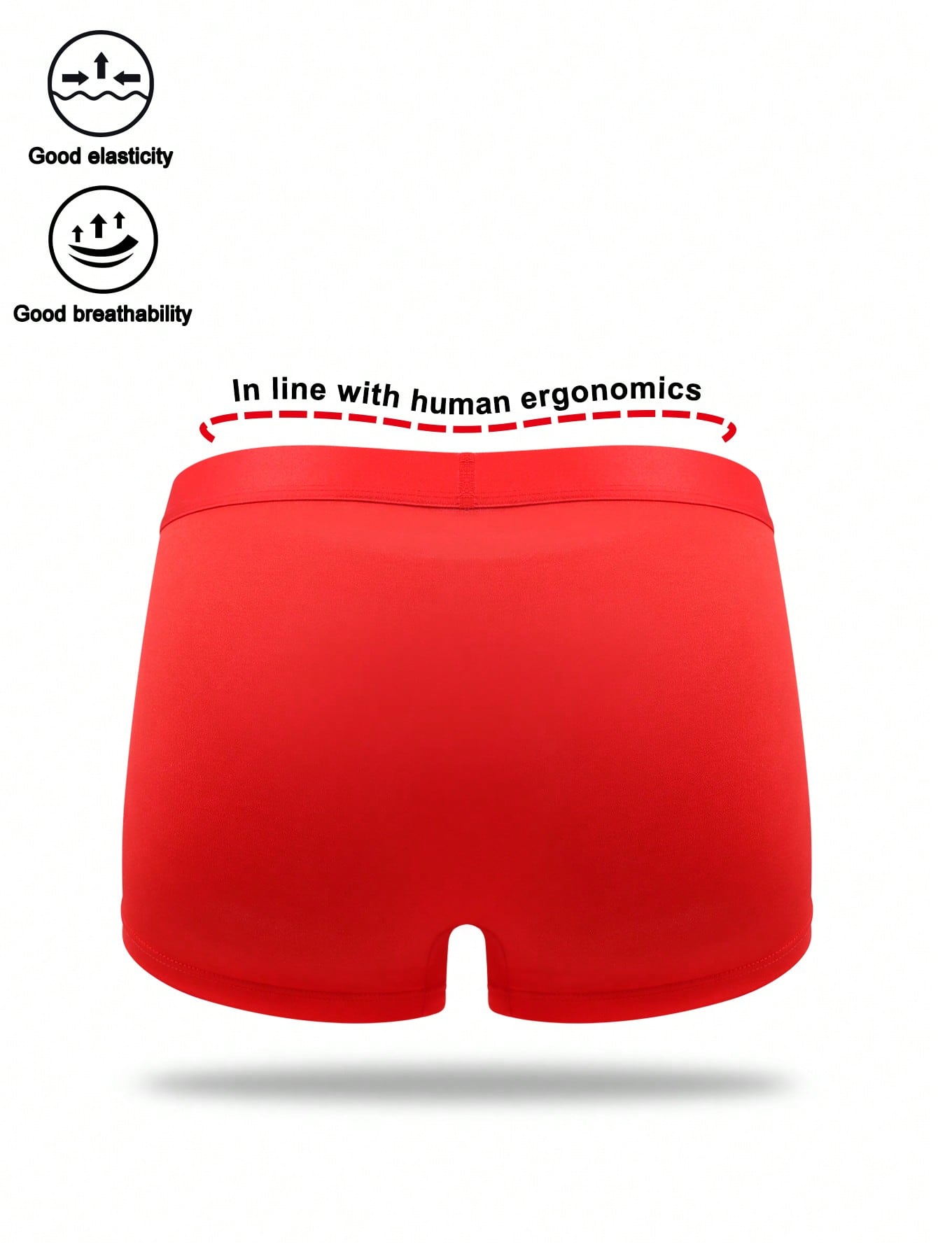 Men's mid-rise boxer shorts in red knitted fabric with medium stretch, featuring animal and cartoon pattern details.