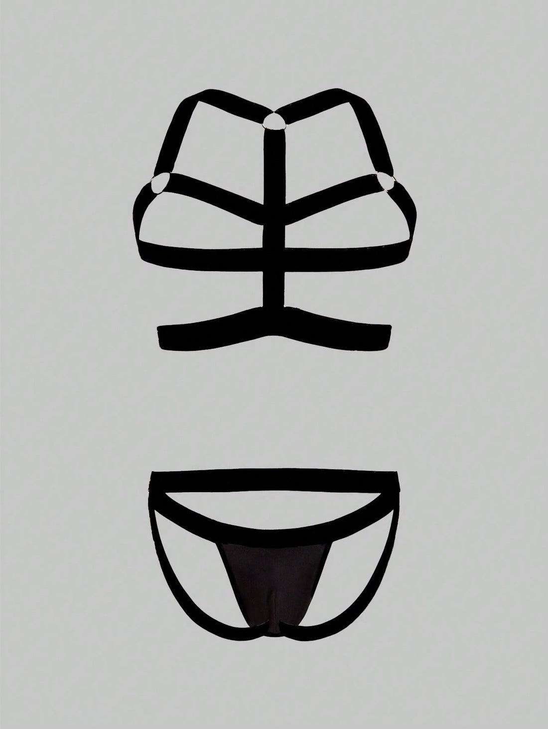 Men's sexy lingerie 3-piece set in leopard print mesh with matching leopard print straps, short vest top, and low rise thong styling for rave, festival, or Halloween wear.