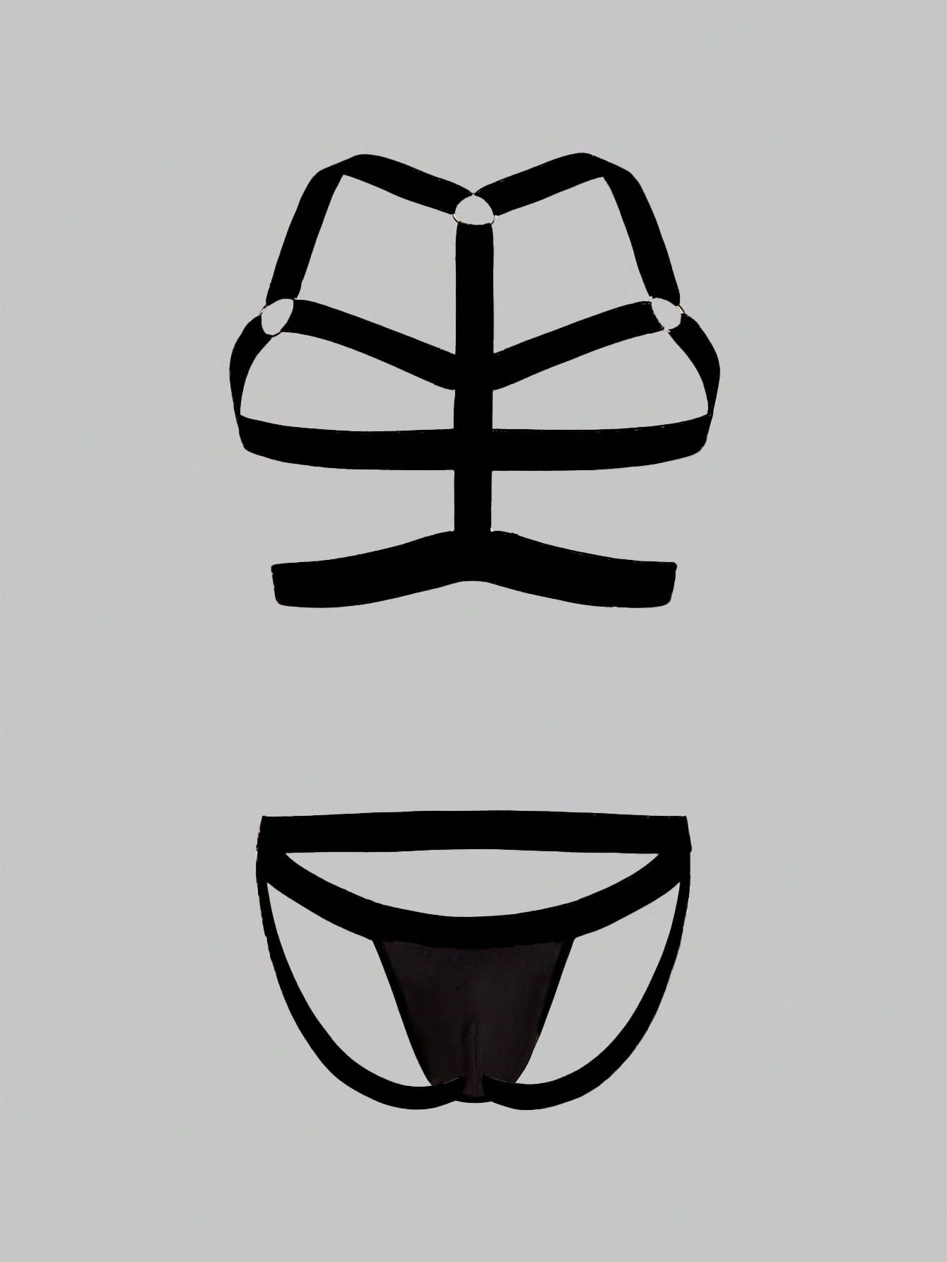Men's sexy lingerie 3-piece set in leopard print mesh with matching leopard print straps, short vest top, and low rise thong styling for rave, festival, or Halloween wear.