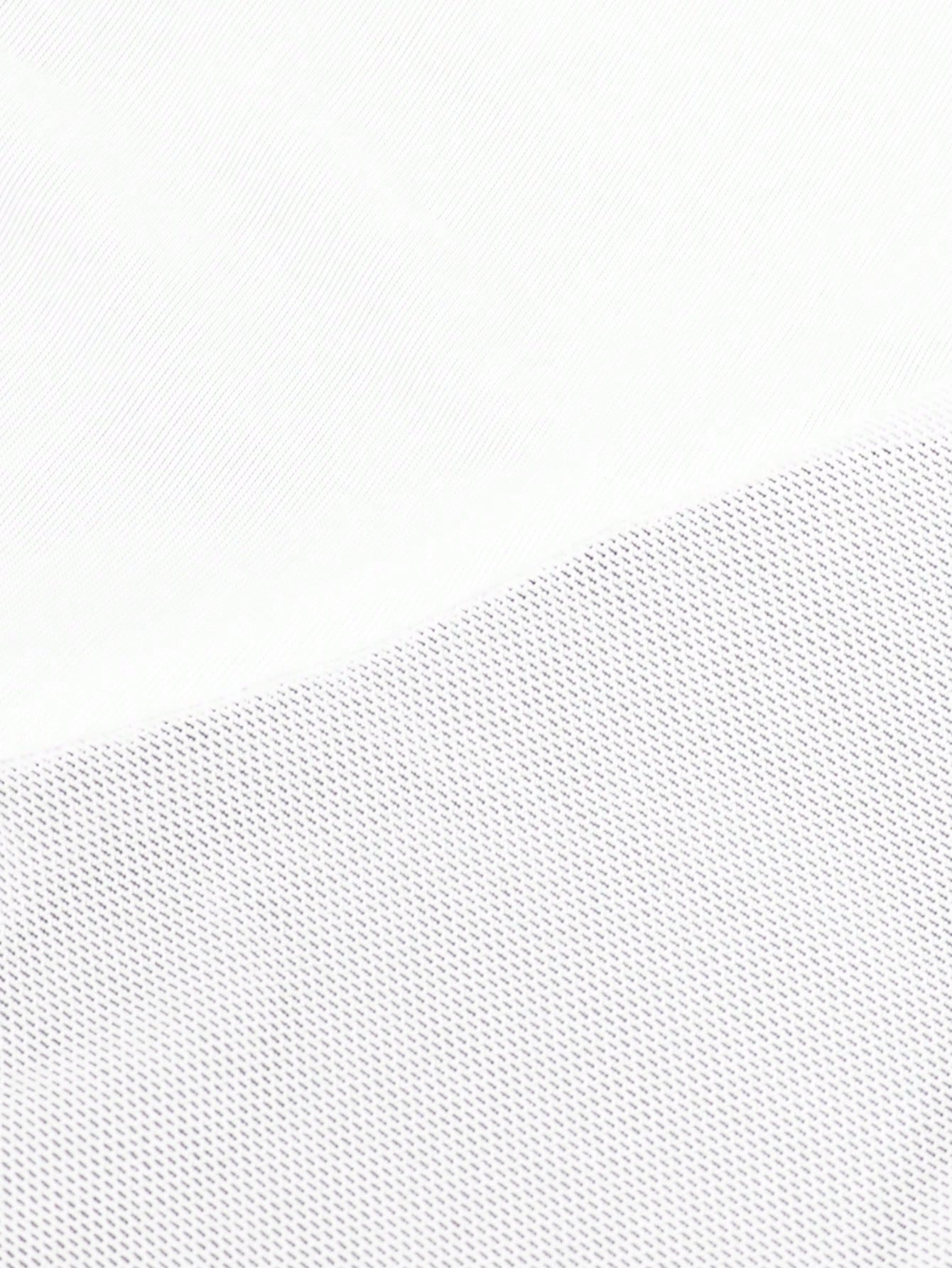 Men's white mesh thong underwear with a sleeveless deep V-neck design, plain pattern, cut out detail, and mid-rise fit.