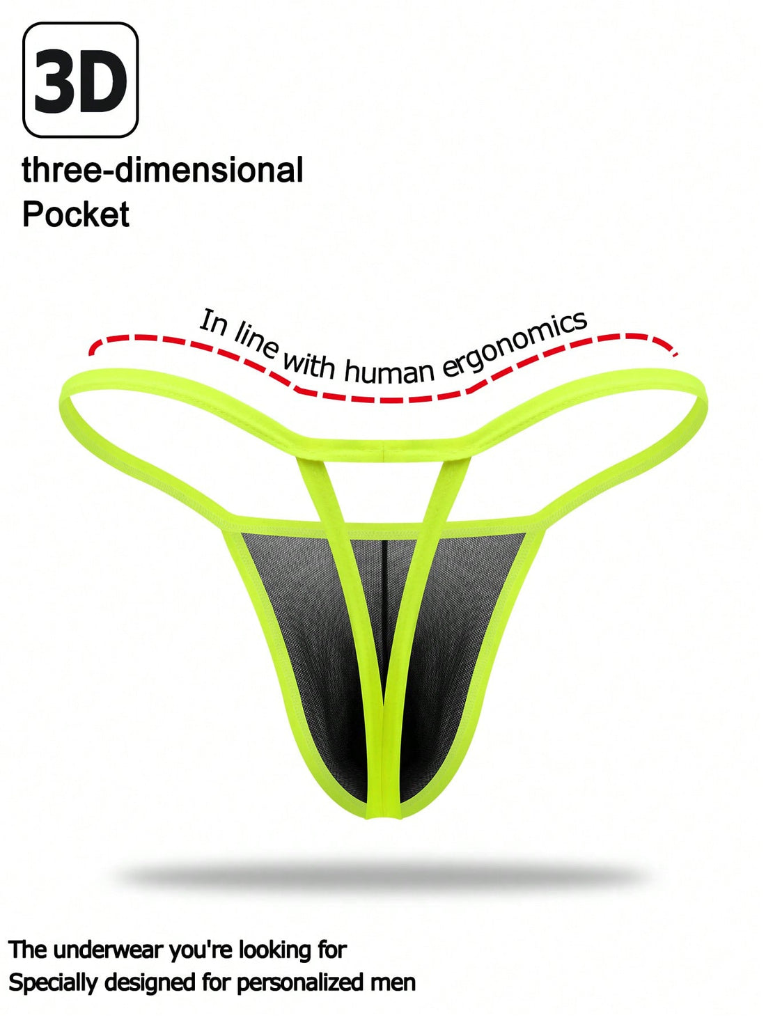 Men's black mesh jockstrap underwear with a plain design, U-convex pouch, and mid-rise fit.