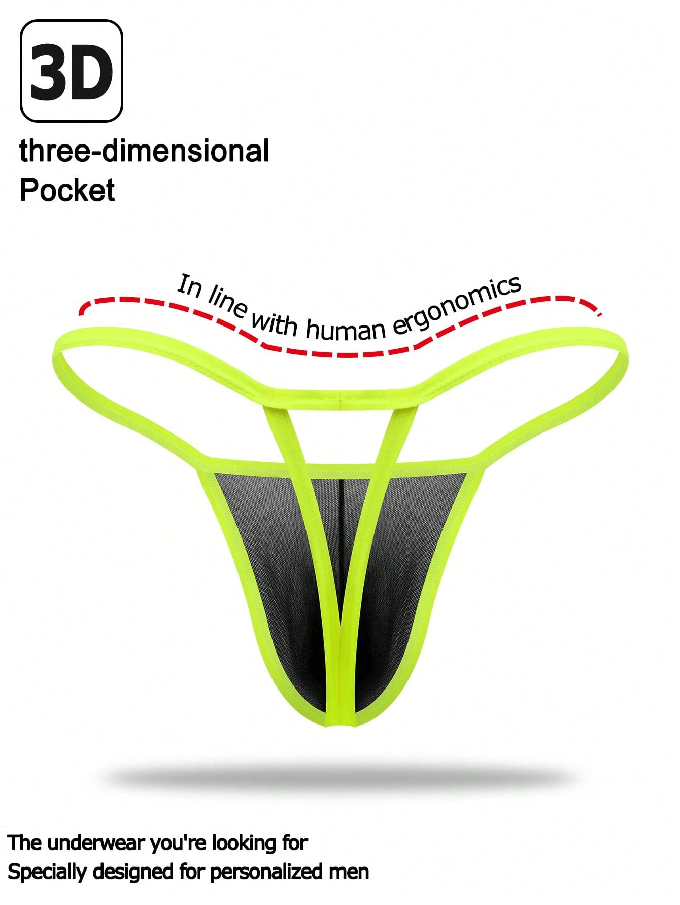 Men's black mesh jockstrap underwear with a plain design, U-convex pouch, and mid-rise fit.