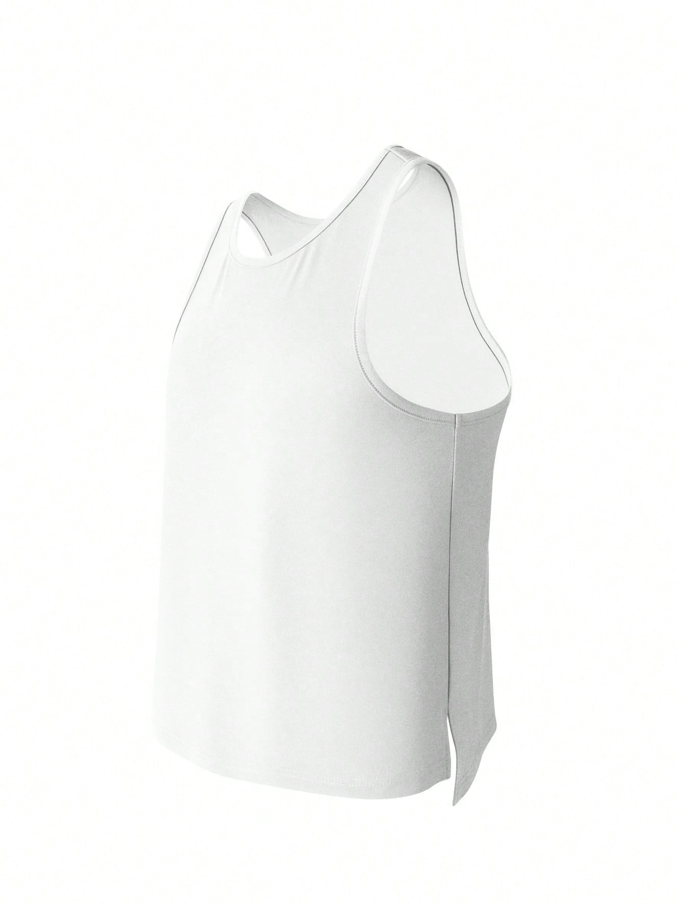 Men's solid color crew neck undershirt tank tops in a 3-piece set, sleeveless slim fit design made from high-stretch knitted fabric for daily innerwear.