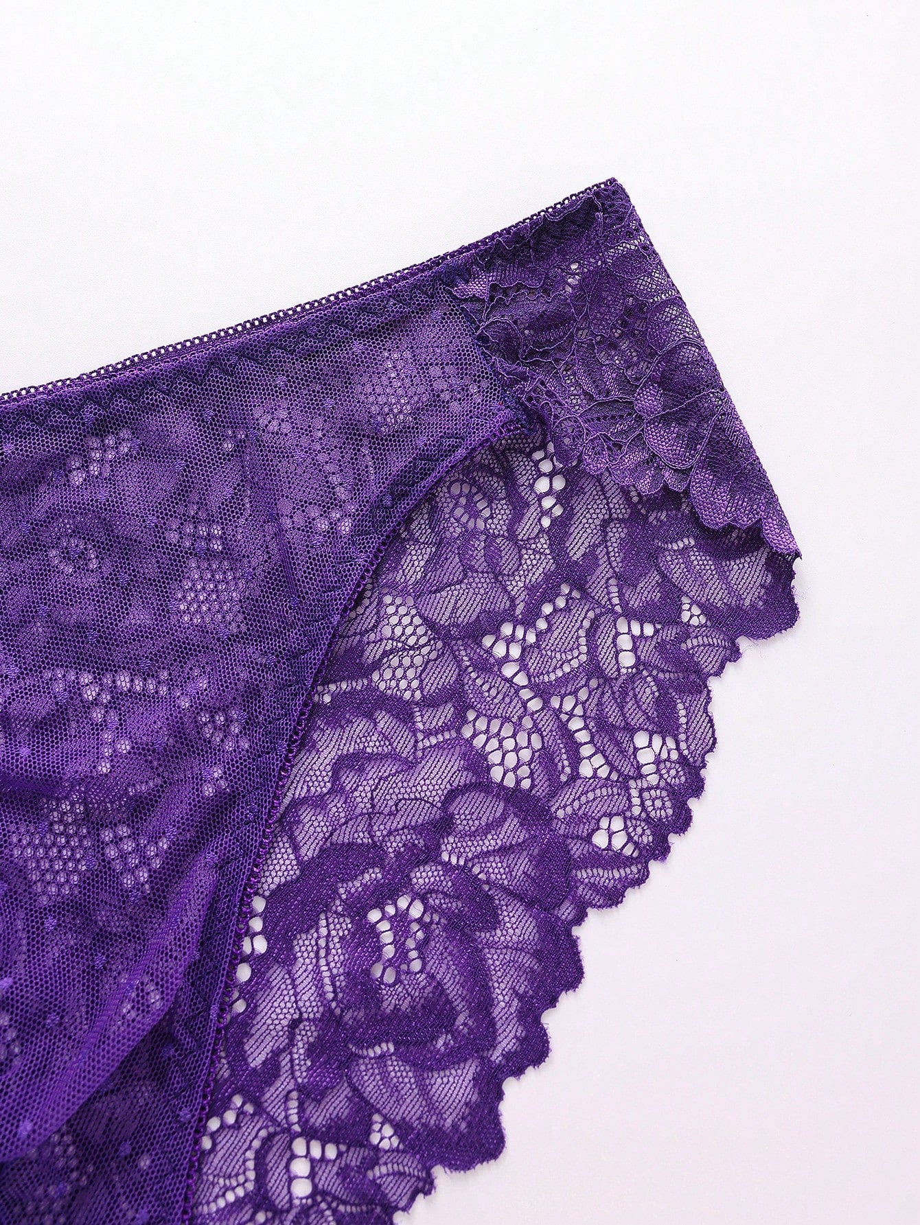 3-piece set of men's lace patchwork briefs in multicolor, mid-rise plain semi-sheer knitted fabric underwear with medium stretch.