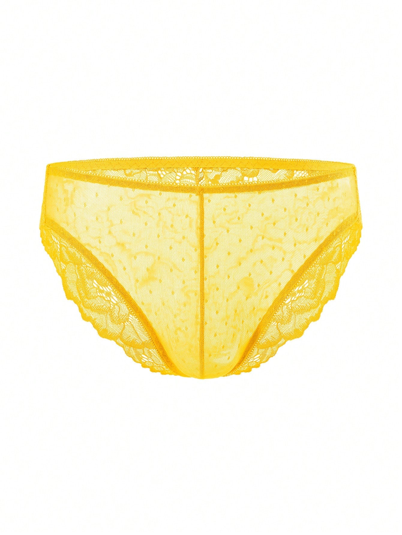 3-piece set of men's lace patchwork briefs in multicolor, mid-rise plain semi-sheer knitted fabric underwear with medium stretch.