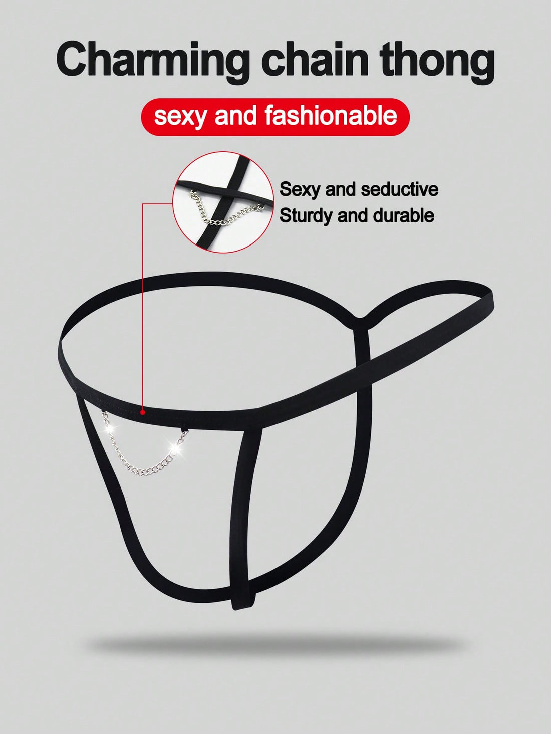 Black men's colorblock thong underwear in knitted fabric with a low rise fit and medium stretch.