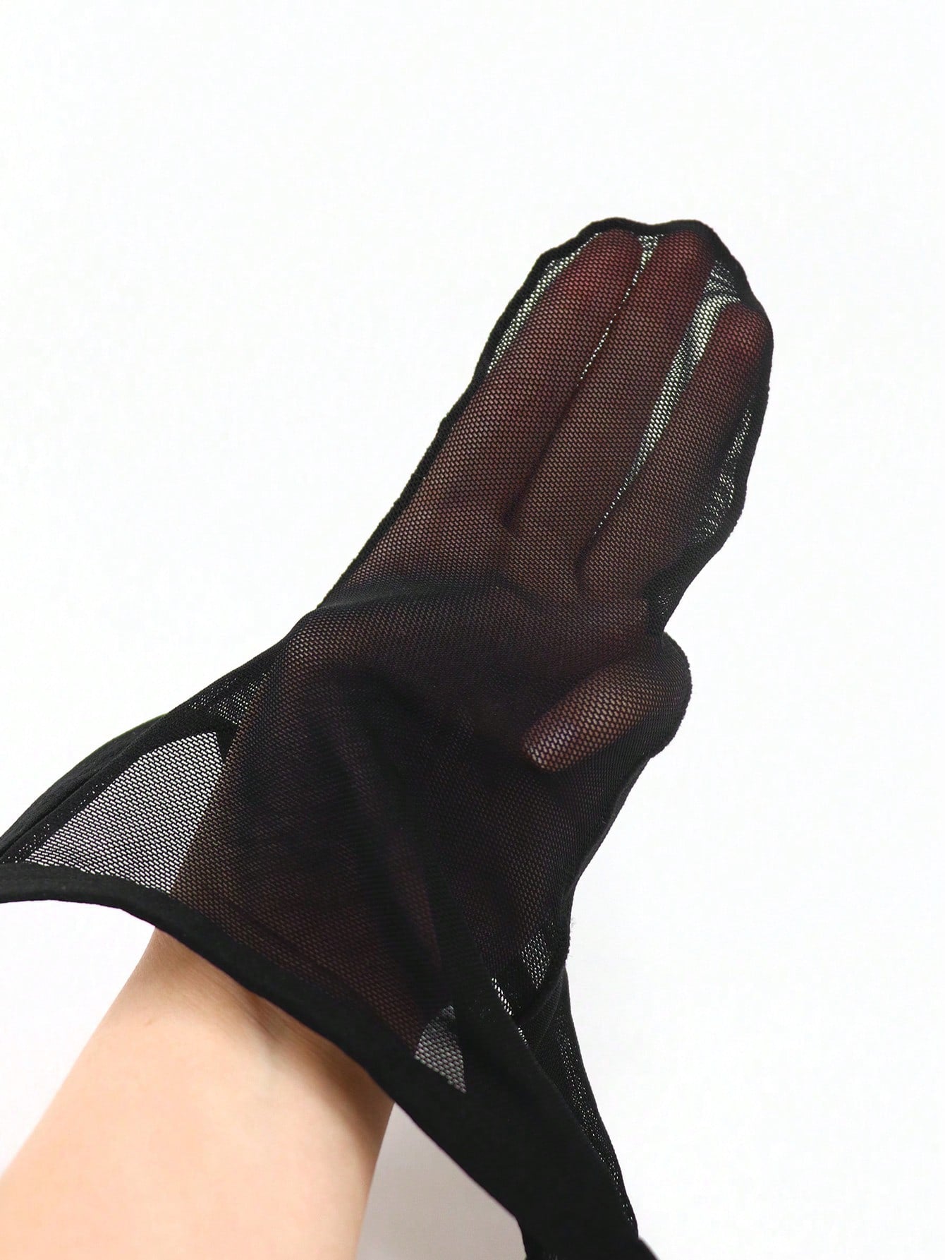 Black men's mesh thong underwear with U-convex pouch and mid-rise waistband, plain design, 1-piece set.