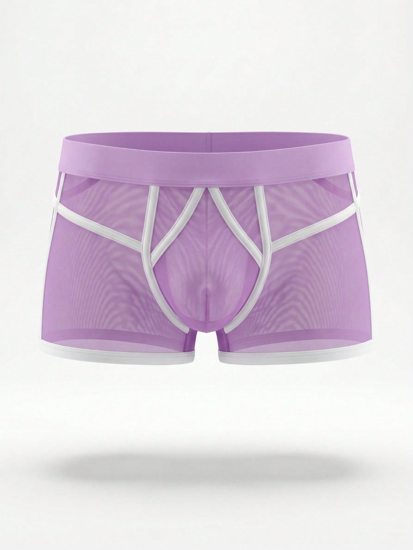 Men's mesh boxer shorts with colorblock design, contrast trim, and mid-rise fit.