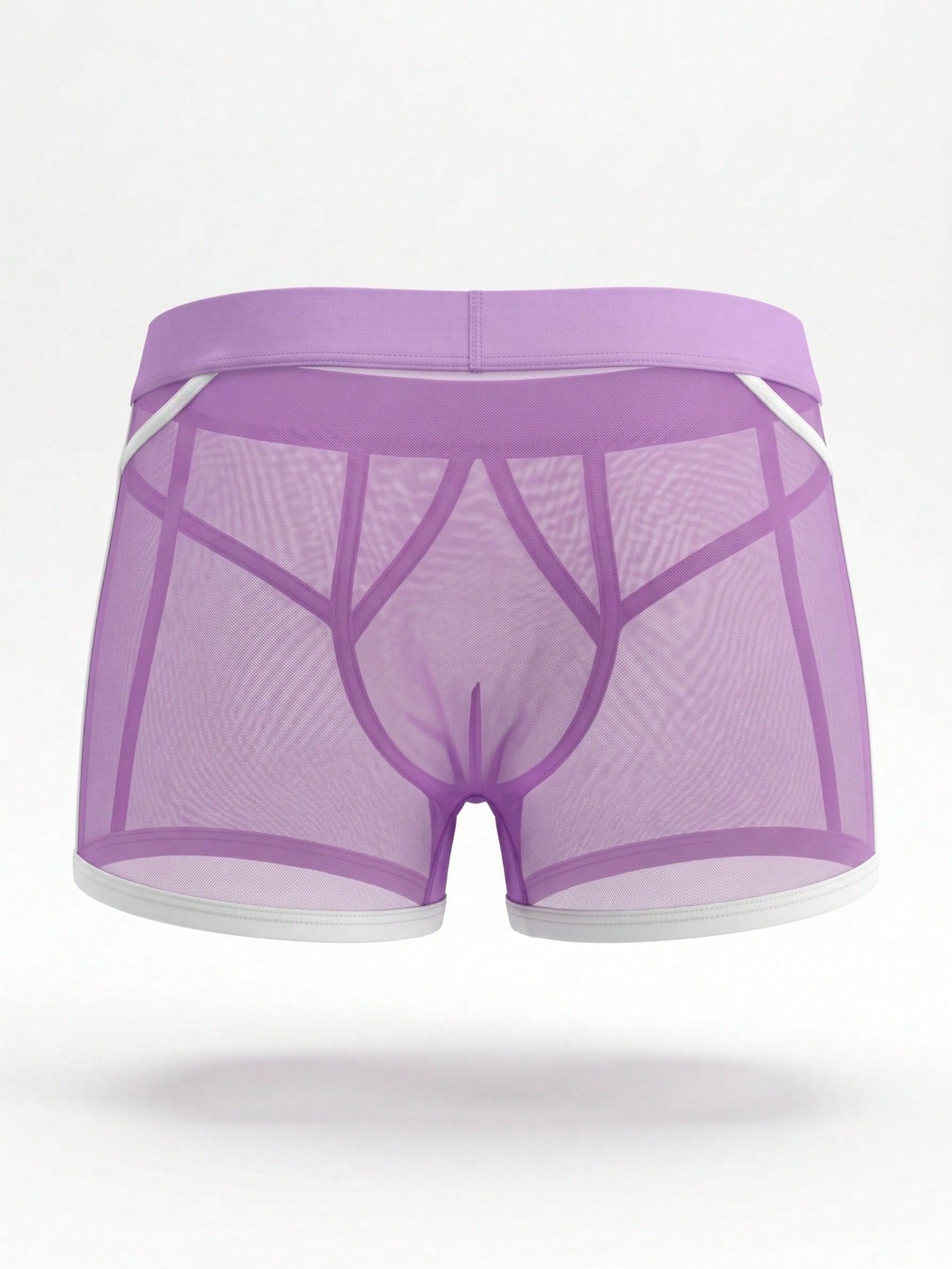 Men's mesh boxer shorts with colorblock design, contrast trim, and mid-rise fit.