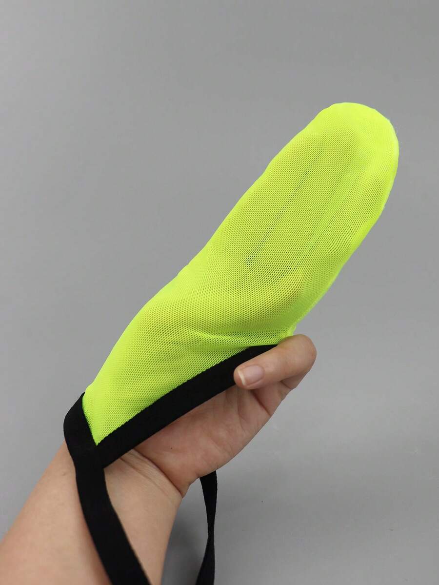 Yellow mesh jockstrap for men with a mid-rise waist, hollow U-convex pouch design, and breathable stretch polyamide fabric.
