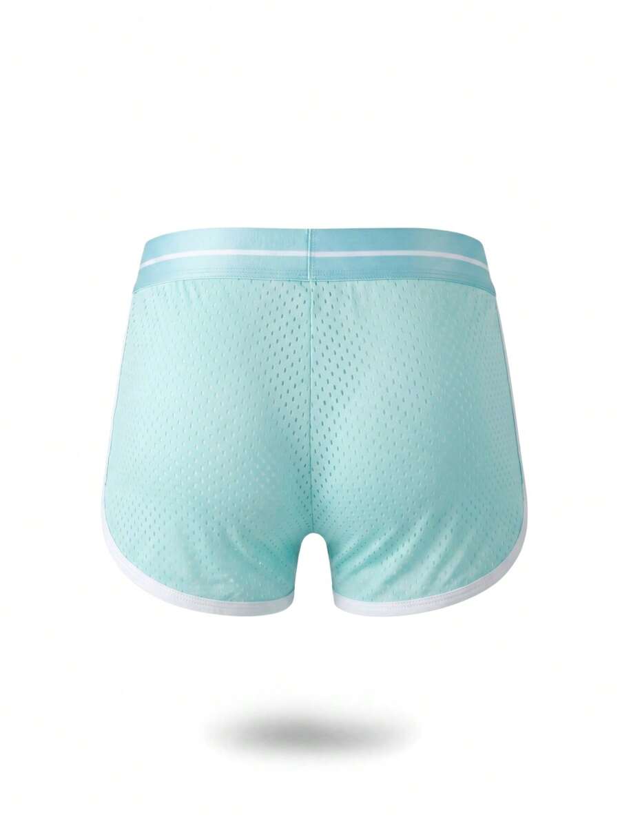 Men's green colorblock low rise boxer shorts featuring contrast binding tape details