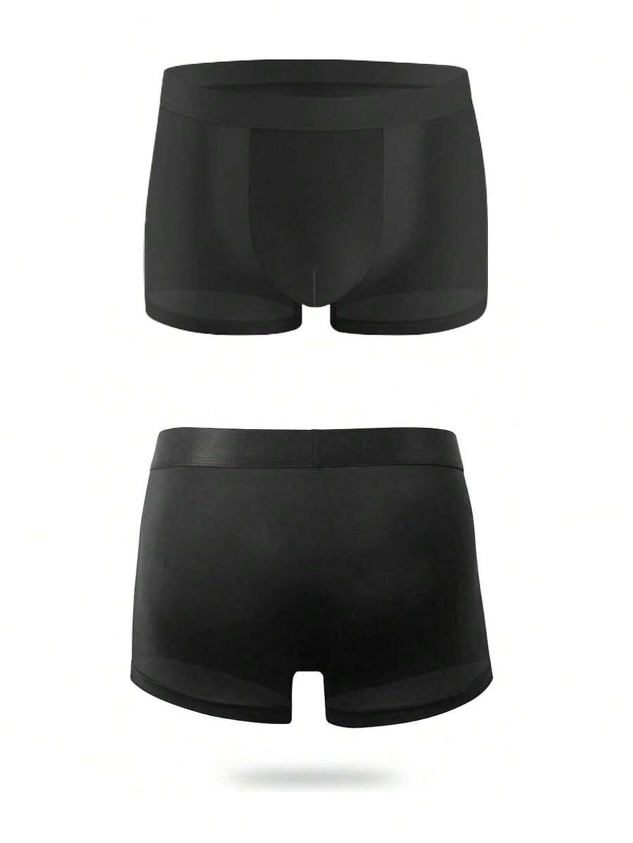 A 4-pack set of men's sporty underwear trunks in multicolor featuring a plain pattern and mid-rise fit.