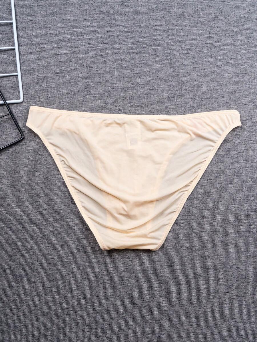 Multicolor men's low-rise briefs with contrast piping made from soft stretch knitted fabric.