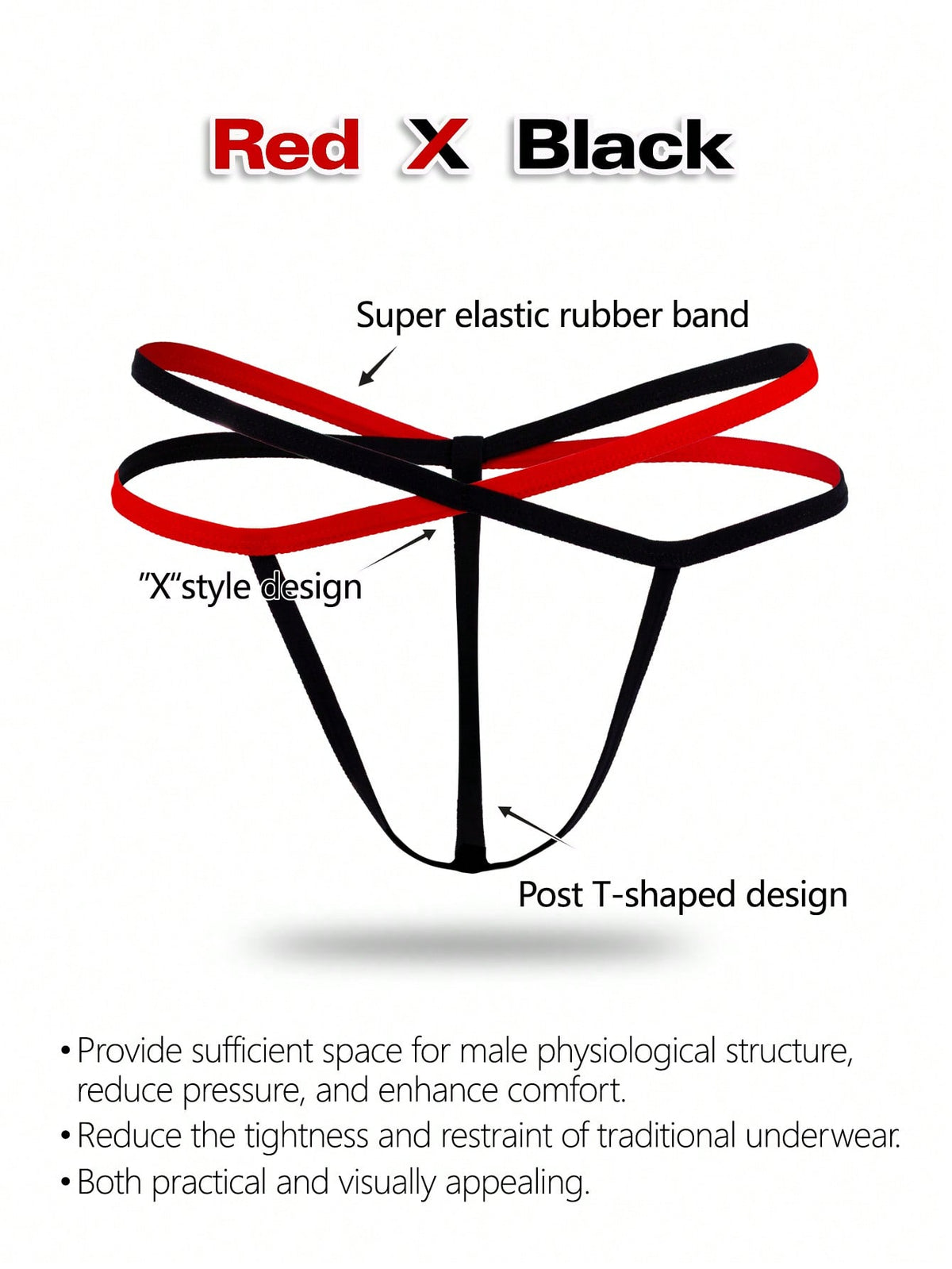 Men's low-rise thong underwear with multicolor colorblock design and contrast trim