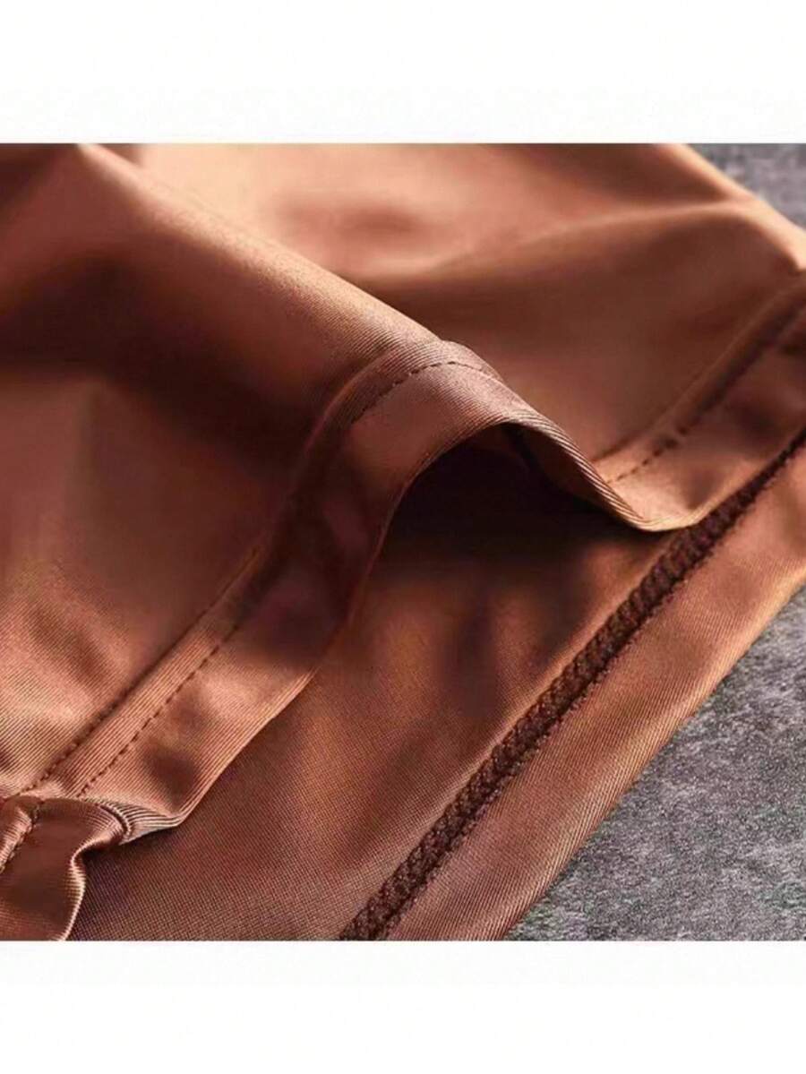 A 4-piece set of men's multicolor silk-like mid rise trunks crafted from soft knitted fabric with slight stretch and inner lining.