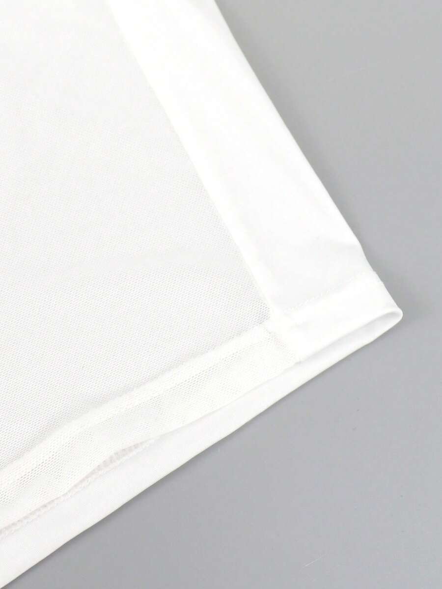 White men's low-rise mesh contrast boxer shorts featuring a plain patchwork design made of stretch fabric.