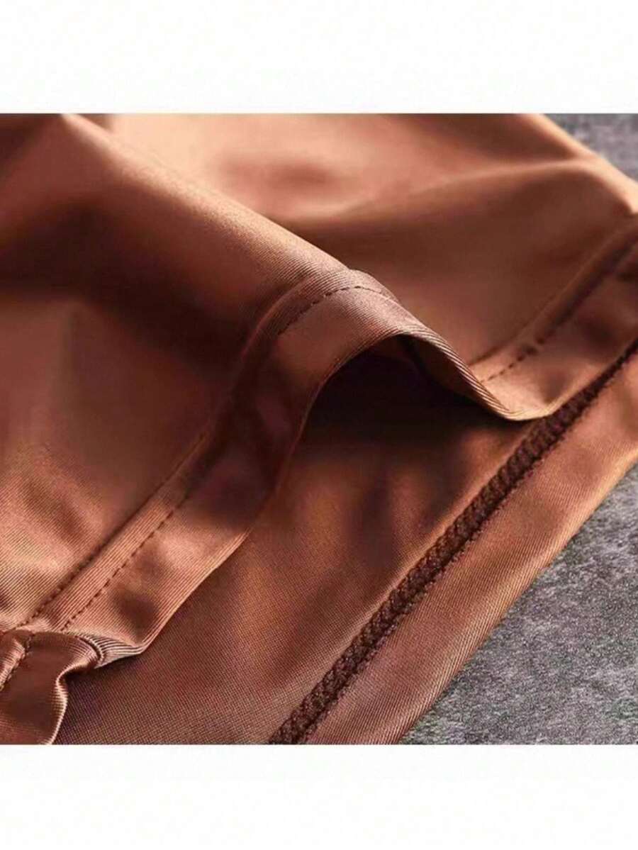 A 4-piece set of men's multicolor silk-like mid rise trunks crafted from soft knitted fabric with slight stretch and inner lining.