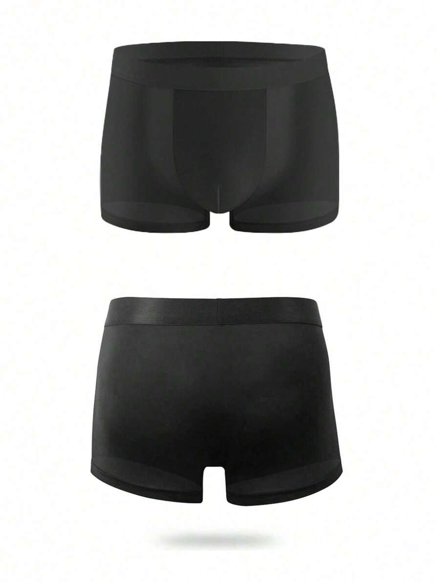 A 4-pack set of men's sporty underwear trunks in multicolor featuring a plain pattern and mid-rise fit.