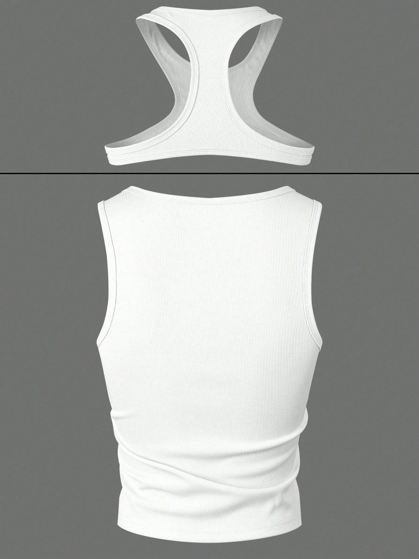Men's Solid Color Cutout Round Neck Slim Fit Tank Top