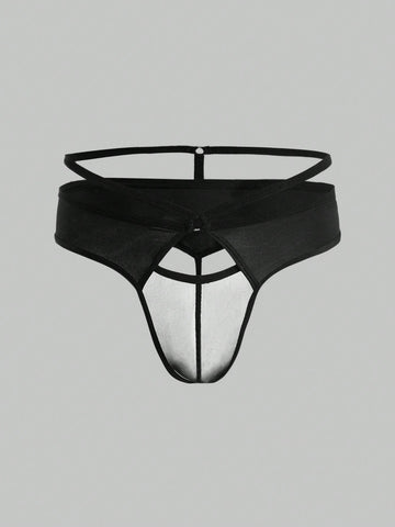Men’s Lightweight Mesh Shorts With Patchwork Cutout Detail