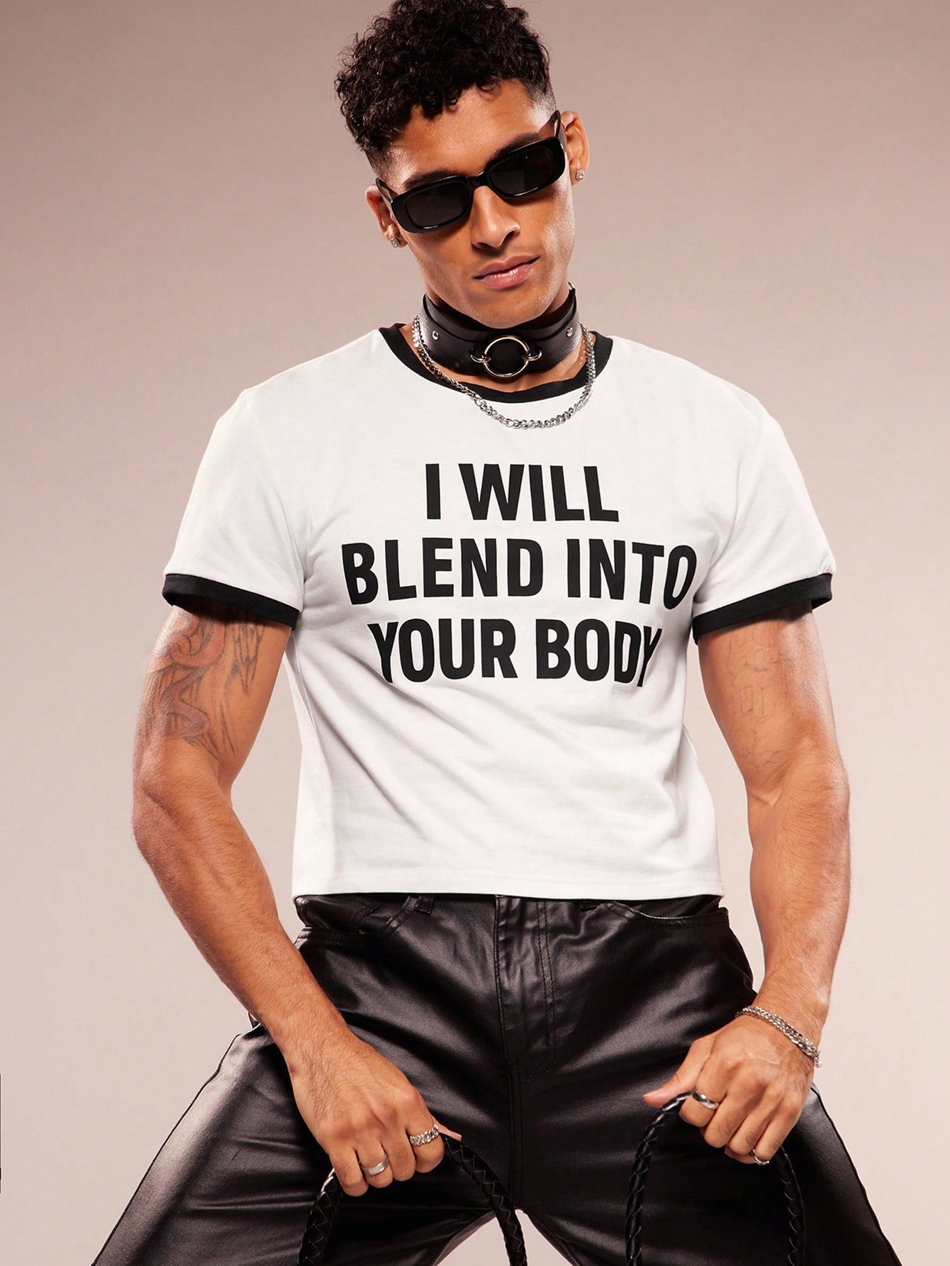 Men's Slogan Print Round Neck Short Sleeve Casual T-Shirt