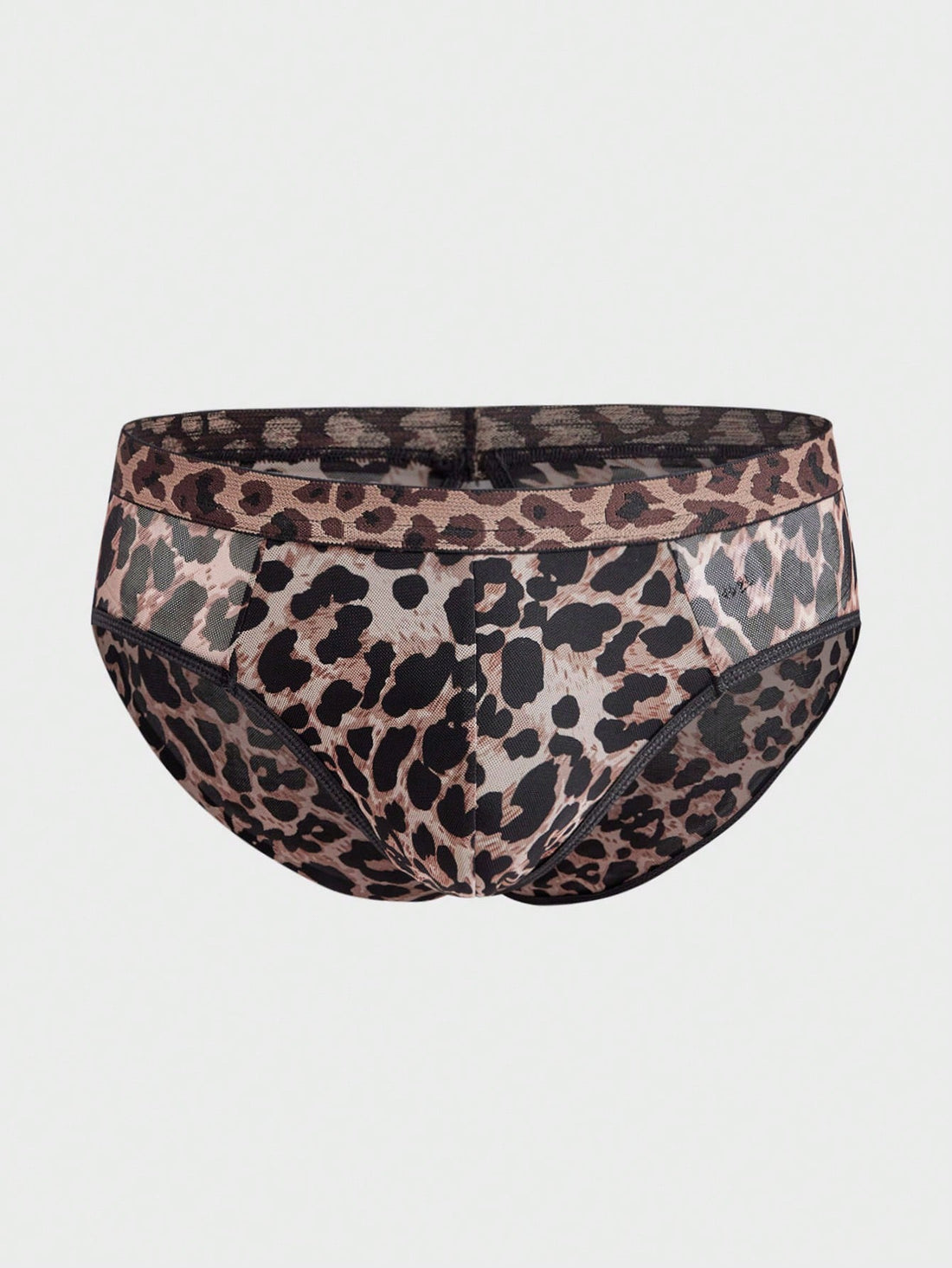 Men’s Casual Shorts Leopard Print Mesh Panel Minimal Style