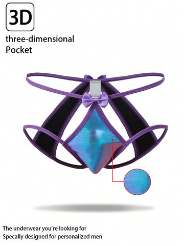 Men’s Lightweight Shorts With Bow Detail, Solid Color